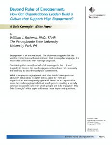 Beyond Rules of Engagement: How Can Organizational Leaders Build a Culture that Supports High Engagement?