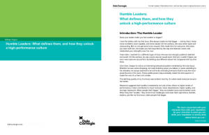 Humble Leaders: What defines them, and how they unlock a high-performance culture