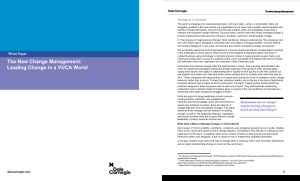 The New Change Management:   Leading Change in a VUCA World